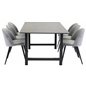 Count Dining Table - 220*100*H75 - Black / Black, Velvet Dining Chair - Light Grey / Black_6