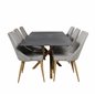 Malang Dining Table - 250*100*H76 - Dark Teak / Black, Comfort Dining Chair - Black / Black_6