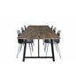 Malang Dining Table - 250*100*H76 - Dark Teak / Black, Arctic Dining Chair - Grey Legs - Grey Plastic_6