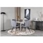 Plaza Round Table 100 cm - White top / White Legs, Gemma  Dining Chair - Black Legs - Grey Fabric_4