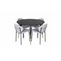 Dipp Dining Table - 115cm - Black / Black Brass, Vault Dining Chair - Black Legs - Grey Fabric_4