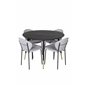 Dipp Dining Table - 115cm - Black / Black Brass, Vault Dining Chair - Black Legs - Grey Fabric_4