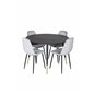 Dipp Dining Table - 115cm - Black / Black Brass, Polar Diamond Dining Chair - Black Legs - Grey Velvet_4