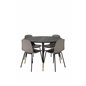 Dipp Dining Table - 115cm - Black / Black Brass, Arctic Dining Chair - Black Legs - Khaki Plastic_4
