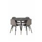 Dipp Spisebord - 115cm - Sort / Sort Messing, Arctic Dining Chair - Sorte Ben - Khaki Pla stic_4