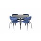 Dipp Dining Table - 115cm - Black Veneer / All black legs , Arrow armchair - Black Legs - Blue Velvet_4