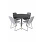 Dipp Dining Table - 115cm - Black / Black Brass, Muce Dining Chair - Black Legs - Grey Velvet_4