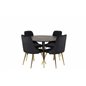 Dipp Dining Table - 115cm - Black / Black Brass, Velvet Deluxe Dining Chair - Black / Brass_4