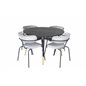 Dipp Dining Table - 115cm - Black / Black Brass, Arrow armchair - Black Legs - Grey Velvet_4