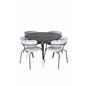 Dipp Dining Table - 115cm - Black / Black Brass, Arrow armchair - Black Legs - Grey Velvet_4