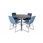 Dipp Dining Table - 115cm - Black Veneer / All black legs , Muce  Dining Chair - Black Legs - Blue  Velvet_4