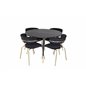 Dipp Dining Table - 115cm - Black / Black Brass, Arrow armchair - Brass Legs - Black Velvet_4