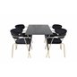 Dipp Dining Table - 120 cm - Black Veneer - Black Legs w, Brass dipp, Arrow armchair - Brass Legs - Black Velvet_4