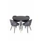 Dipp Dining Table - 115cm - Black / Black Brass, Velvet Dining Chair -  Black Flower fabric_4