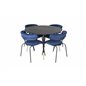 Dipp Dining Table - 115cm - Black / Black Brass, Arrow armchair - Black Legs - Blue Velvet_4