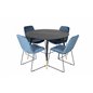 Dipp Dining Table - 115cm - Black / Black Brass, Muce  Dining Chair - Black Legs - Blue  Velvet_4