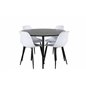 Dipp Dining Table - 115cm - Black Veneer / All black legs , Polar Plastic Dining Chair - Black Legs / White Plastic_4