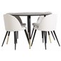 Dipp Dining Table - 115cm - Black / Black Brass, Velvet Dining Chair Corduroy - Beige / Black_4