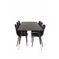 Dipp Dining Table - 180*90cm - Black / Black Brass, Polar Dining Chair - Black legs / Black Velvet (ersätter 19902-888)_6