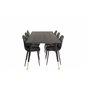 Dipp Dining Table - 180*90cm - Black / Black Brass, Polar Dining Chair - Black / Black_6