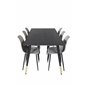 Dipp Dining Table - 180*90cm - Black / Black Brass, Polar Plastic Dining Chair - Black Legs / Grey Plastic_6