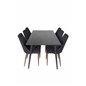 Dipp Dining Table - 180*90cm - Black Veneer / all black legs , Leone Dining Chair - Walnut legs - Black Fabric_6