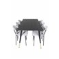 Dipp Dining Table - 180*90cm - Black / Black Brass, Vault Dining Chair - Black Legs - Grey Fabric_6