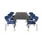 Dipp Dining Table - 180*90cm - Black / Black Brass, Arrow armchair - Black Legs - Blue Velvet_6