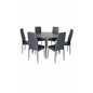 Dipp Dining Table - 115cm - Black Veneer / All black legs , Slim High Back Dining Chair - Black Legs - Black PU_6