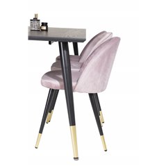 Dipp Dining Table - 180*90cm - Black / Black Brass, Velvet Dining Chair Brass - Pink / Black_6