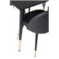 Dipp Dining Table - 180*90cm - Black / Black Brass, Velvet Dining Chair w, Stiches - PU - Black / Black_6