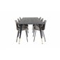 Dipp Dining Table - 180*90cm - Black / Black Brass, Arctic Dining Chair - Black Legs - Khaki Plastic_6