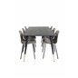 Dipp Dining Table - 180*90cm - Black / Black Brass, Arctic Dining Chair - Black Legs - Khaki Plastic_6