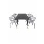 Dipp Dining Table - 180*90cm - Black / Black Brass, Arrow armchair - Black Legs - Grey Velvet_6