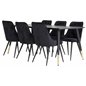 Dipp Dining Table - 180*90cm - Black / Black Brass, Velvet Deluxe Dining Chair - Black / Black_6