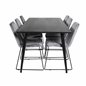 Dipp Dining Table - 180*90cm - Black Veneer / all black legs , Muce Dining Chair - Black Legs - Grey Velvet_6