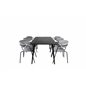 Dipp Dining Table - 180*90cm - Black Veneer / all black legs , Arrow armchair - Black Legs - Grey Velvet_6