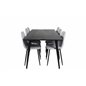 Dipp Dining Table - 180*90cm - Black Veneer / all black legs , Polar Diamond Dining Chair - Black Legs - Grey Fabric_6