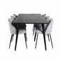 Dipp Dining Table - 180*90cm - Black Veneer / all black legs , Wrinkles Dining Chair - Black Legs - Grey Velvet_6