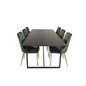 Palace Dining Table - 240*100*H75 - Black / Black, Velvet Deluxe Dining Chair - Green / Brass_6