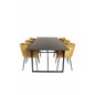 Palace Dining Table - 240*100*H75 - Black / Black, Limhamn - Chair - Gold Velvet_6