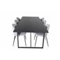 Palace Dining Table - 240*100*H75 - Black / Black, Wrinkles Dining Chair - Black Legs - Grey Velvet_6