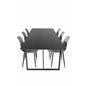 Palace Dining Table - 240*100*H75 - Black / Black, Polar Plastic Dining Chair - Black Legs / Grey Plastic_6