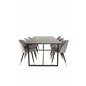 Palace Dining Table - 240*100*H75 - Black / Black, Velvet Dining Chair Brass - Light Grey / Black_6