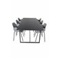 Palace Dining Table - 240*100*H75 - Black / Black, Comfort Plastic Dining Chair - Black Legs - Grey Plastic_6