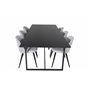 Palace Dining Table - 240*100*H75 - Black / Black, Velvet Dining Chiar - Black legs - Light GreyFabric_6