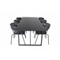 Palace Dining Table - 240*100*H75 - Black / Black, Arrow armchair - Black Legs - Black Flower printed Fabric_6