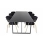 Palace Dining Table - 240*100*H75 - Black / Black, Arrow armchair - Brass Legs - Black Velvet_6