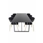 Palace Dining Table - 240*100*H75 - Black / Black, Arrow armchair - Brass Legs - Black Velvet_6