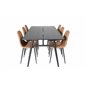 Sleek Extentiontable Black Brushed - 195*95, Polar Dining Chair - Brown / Black _6